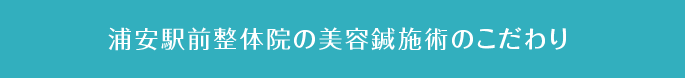 浦安駅前整体院の美容鍼施術のこだわり