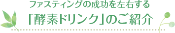 ファスティングの成功を左右する「酵素ドリンク」のご紹介 