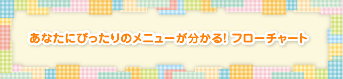 あなたにぴったりのメニューが分かる！ フローチャート